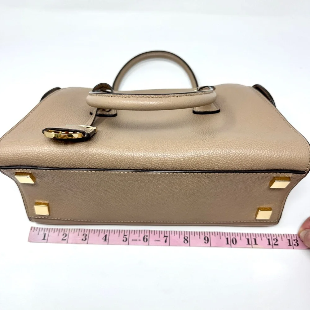Michael Kors Tan Harper Medium Satchel Pebble Leather Bag